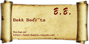 Bekk Beáta névjegykártya